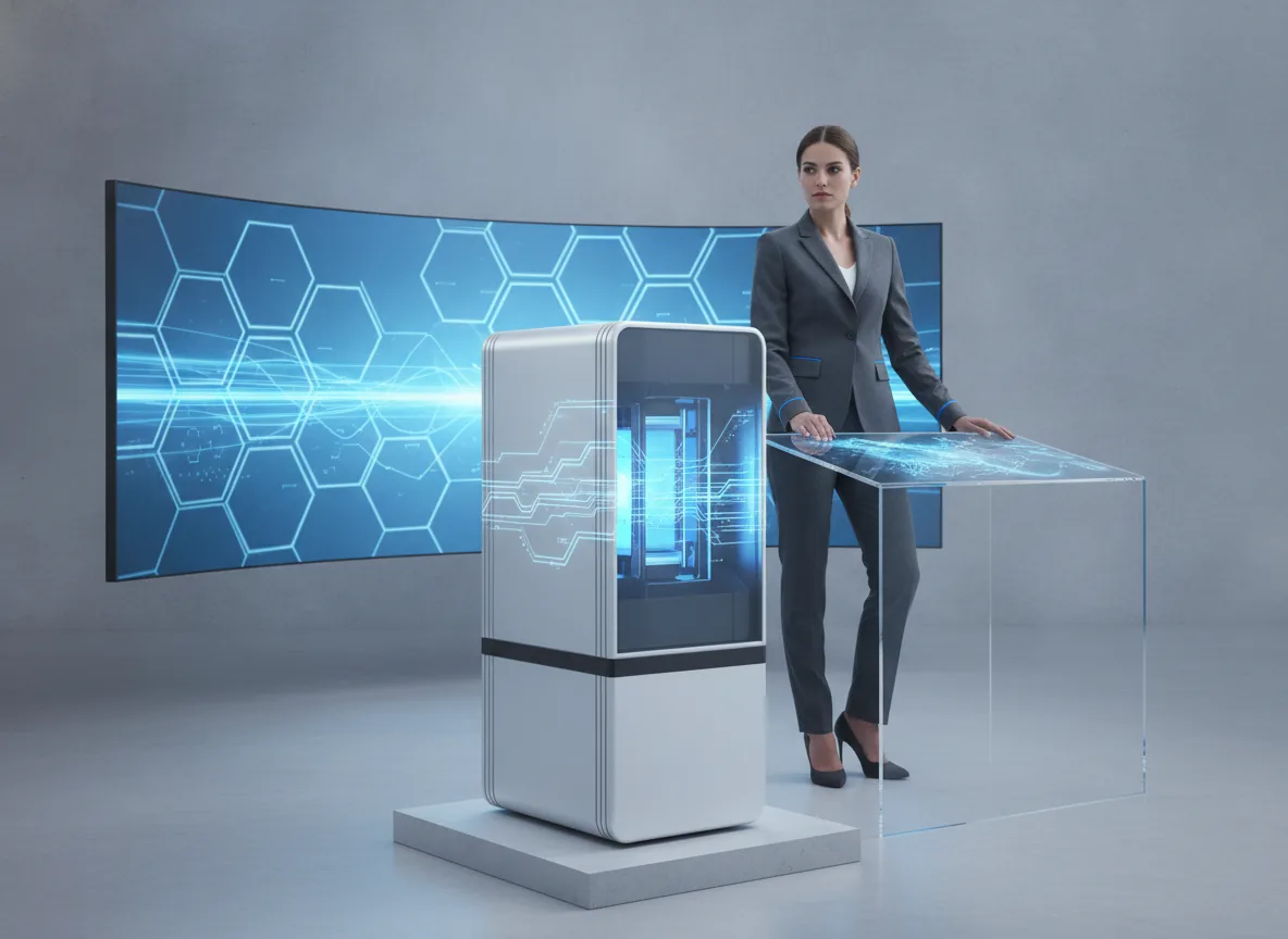 Clean tech-forward editorial style, confident and innovative mood,