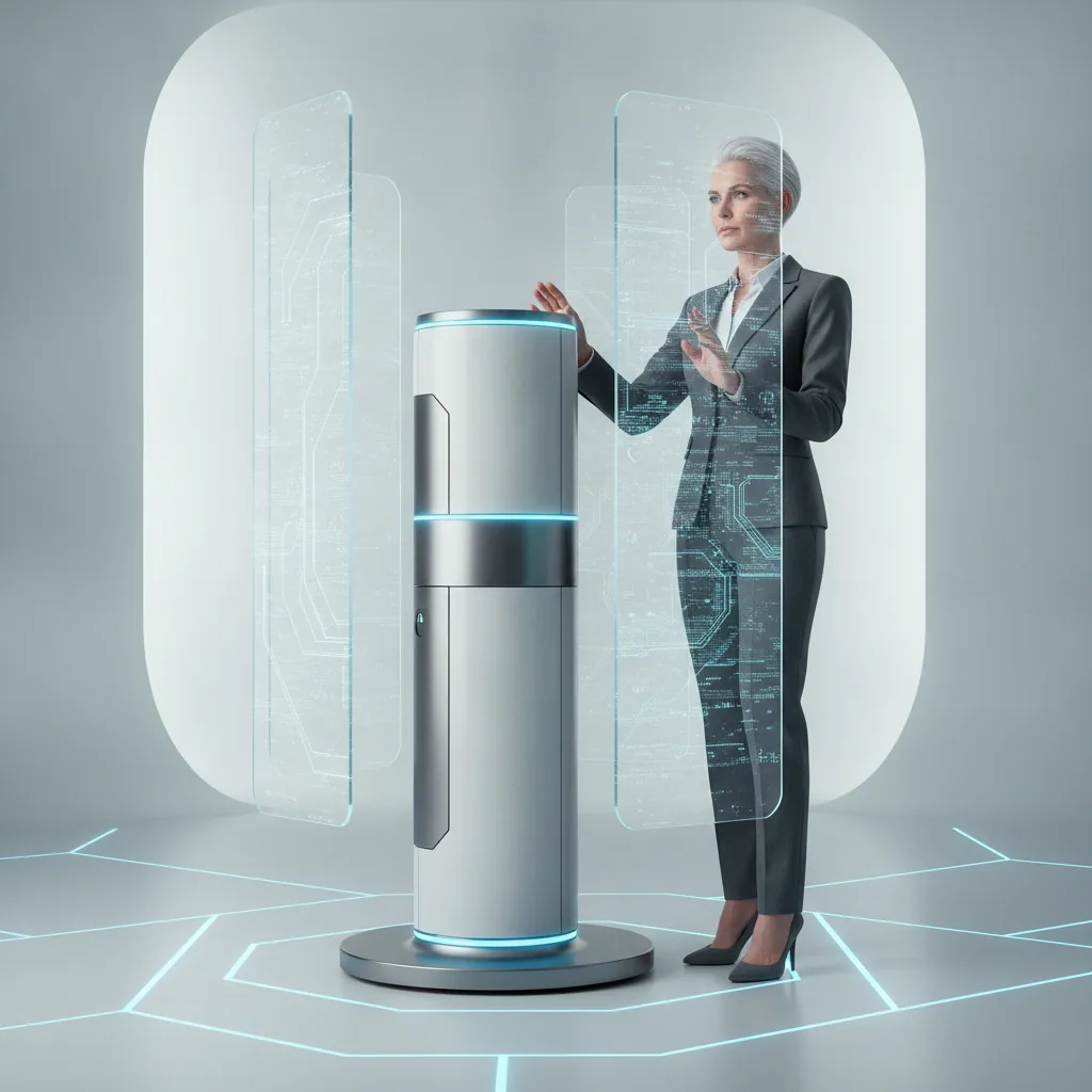 Clean tech-forward editorial style, confident and innovative mood,